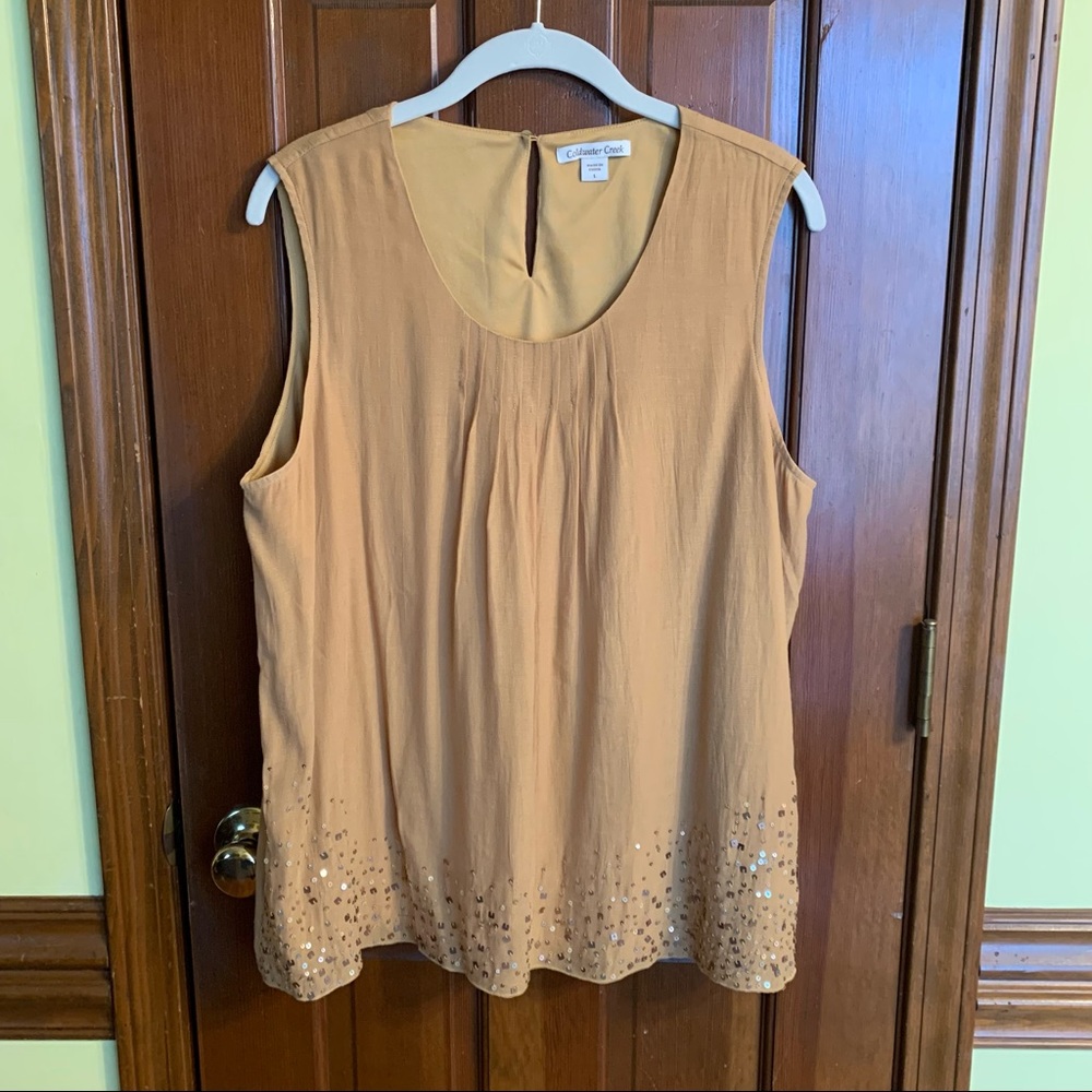 Coldwater Creek Sequin Detail Top EUC